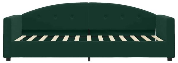 Dnevni krevet s madracem tamnozeleni 90 x 200 cm baršunasti - Zelena / 90 x 200 cm