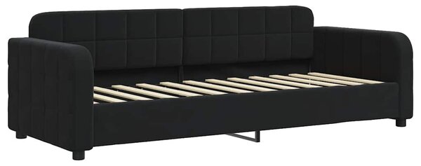 Dnevni krevet s madracem crni 80 x 200 cm baršunasti - Crna / 80 x 200 cm