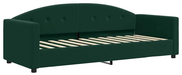 Dnevni krevet s madracem tamnozeleni 90 x 200 cm baršunasti - Zelena / 90 x 200 cm