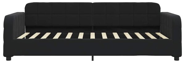 Dnevni krevet s madracem crni 80 x 200 cm baršunasti - Crna / 80 x 200 cm