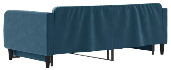 Dnevni krevet na razvlačenje plavi 100 x 200 cm baršunasti - Plava / 100 x 200 cm