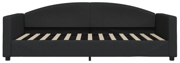 Dnevni krevet s madracem crni 100 x 200 cm od tkanine - Crna / 100 x 200 cm