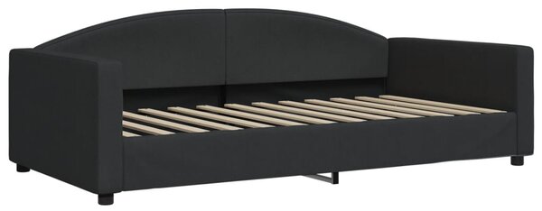 Dnevni krevet s madracem crni 100 x 200 cm od tkanine - Crna / 100 x 200 cm