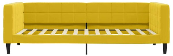 Dnevni krevet s madracem žuti 90 x 200 cm baršunasti - Žuta / 90 x 200 cm