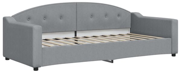 Dnevni krevet s madracem svjetlosivi 90 x 200 cm od tkanine - Siva / 90 x 200 cm