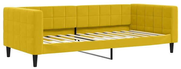 Dnevni krevet s madracem žuti 90 x 200 cm baršunasti - Žuta / 90 x 200 cm