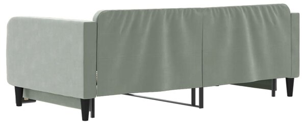 Dnevni krevet na razvlačenje svjetlosivi 100x200 cm baršunasti - Siva / 100 x 200 cm