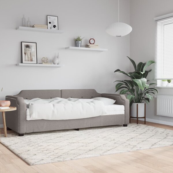 Dnevni krevet s madracem smeđesivi 90 x 200 cm od tkanine - Tupe / 90 x 200 cm