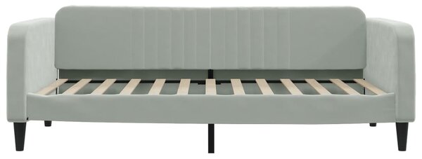 Dnevni krevet na razvlačenje svjetlosivi 100x200 cm baršunasti - Siva / 100 x 200 cm