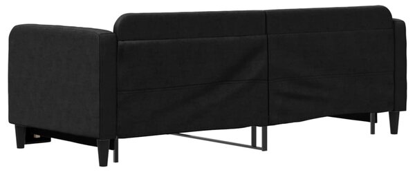 Dnevni krevet na razvlačenje crni 80 x 200 cm od tkanine - Crna / 80 x 200 cm
