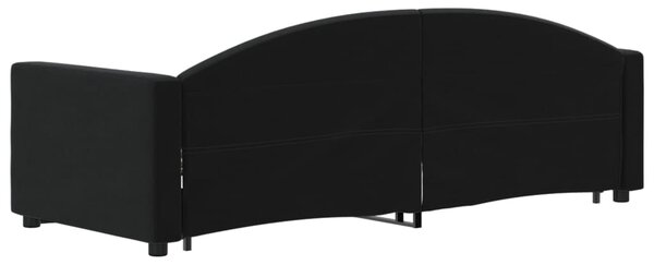 Dnevni krevet na razvlačenje crni 80 x 200 cm baršunasti - Crna / 80 x 200 cm