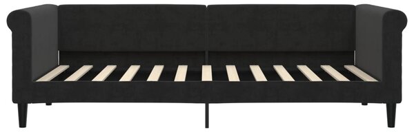 Dnevni krevet s madracem crni 90 x 200 cm baršunasti - Crna / 90 x 200 cm