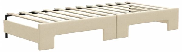Dnevni krevet na razvlačenje krem 80 x 200 cm od tkanine - Krema / 80 x 200 cm
