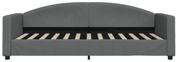 Dnevni krevet s madracem tamnosivi 90 x 200 cm od tkanine - Siva / 90 x 200 cm