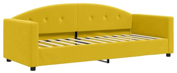 Dnevni krevet s madracem žuti 80 x 200 cm baršunasti - Žuta / 80 x 200 cm