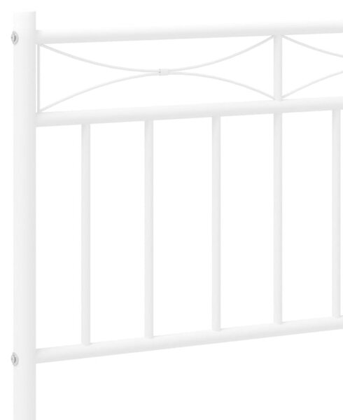 Metalni okvir krevet bez madraca s uzglavljem bijeli 75x190 cm - Bijela / 75 x 190 cm
