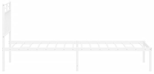Metalni okvir krevet bez madraca s uzglavljem bijeli 75x190 cm - Bijela / 75 x 190 cm