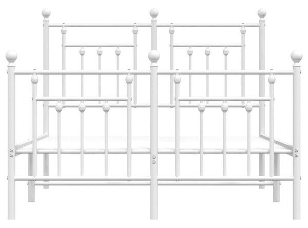 Metalni okvir kreveta uzglavlje i podnožje bijeli 120x190 cm - Bijela / 120 x 190 cm