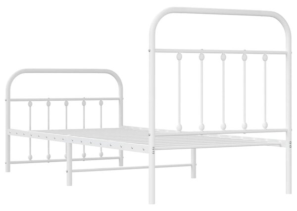 Metalni okvir kreveta uzglavlje i podnožje bijeli 90 x 200 cm - Bijela / 90 x 200 cm