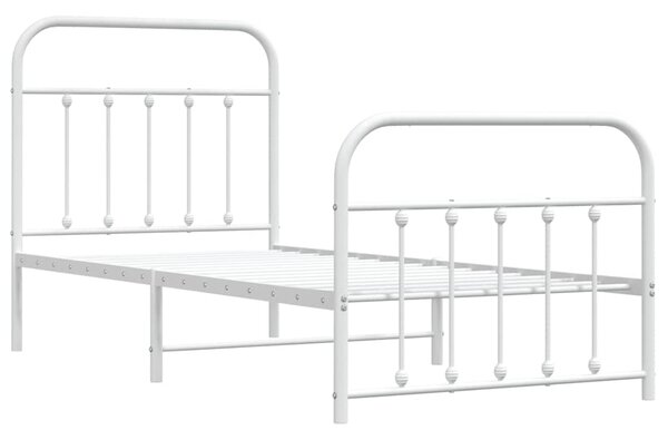 Metalni okvir kreveta uzglavlje i podnožje bijeli 90 x 200 cm - Bijela / 90 x 200 cm