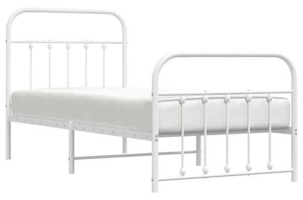Metalni okvir kreveta uzglavlje i podnožje bijeli 90 x 200 cm - Bijela / 90 x 200 cm