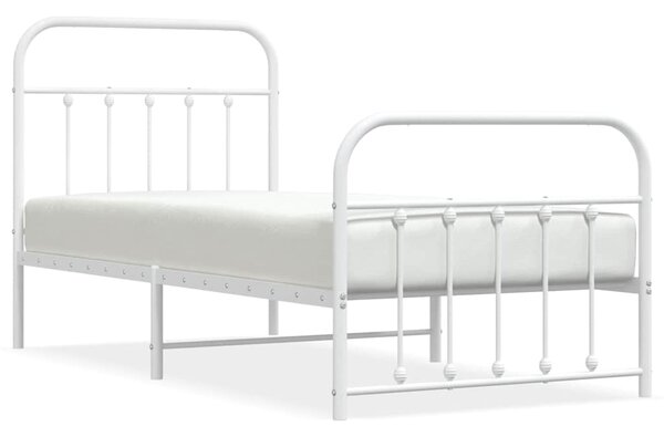 Metalni okvir kreveta uzglavlje i podnožje bijeli 90 x 200 cm - Bijela / 90 x 200 cm