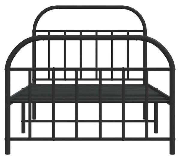 Metalni okvir kreveta uzglavlje i podnožje crni 100x200 cm - Crna / 100 x 200 cm