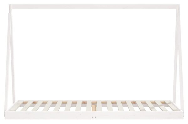 Okvir za dječji krevet bijeli 90 x 200 cm od masivne borovine - Bijela / 90 x 200 cm