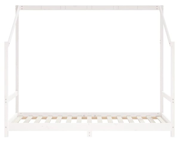 Okvir za dječji krevet bijeli 90 x 190 cm od masivne borovine - Bijela / 90 x 190 cm