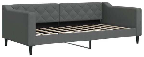 Dnevni krevet tamnosivi 90 x 190 cm od tkanine - Siva / 90 x 190 cm