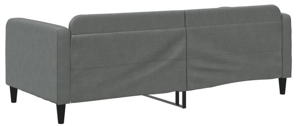 Dnevni krevet tamnosivi 90 x 190 cm od tkanine - Siva / 90 x 190 cm