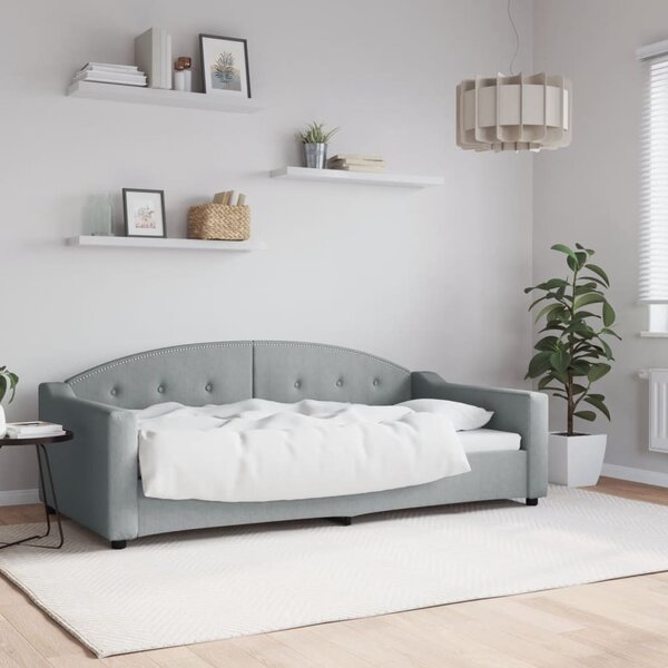 Dnevni krevet svjetlosivi 90 x 190 cm od tkanine - Siva / 90 x 190 cm