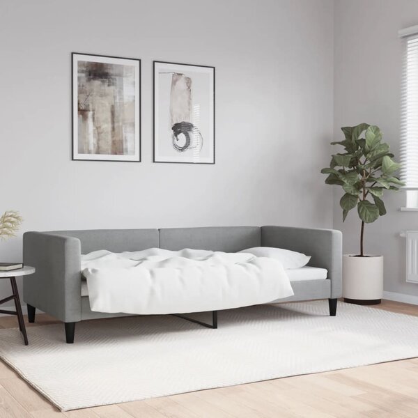 Dnevni krevet svjetlosivi 90 x 190 cm od tkanine - Siva / 90 x 190 cm