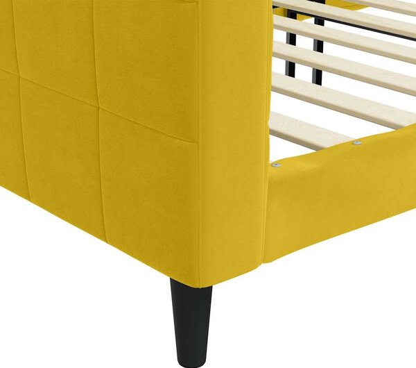 Dnevni krevet žuti 80 x 200 cm baršunasti - Žuta / 80 x 200 cm