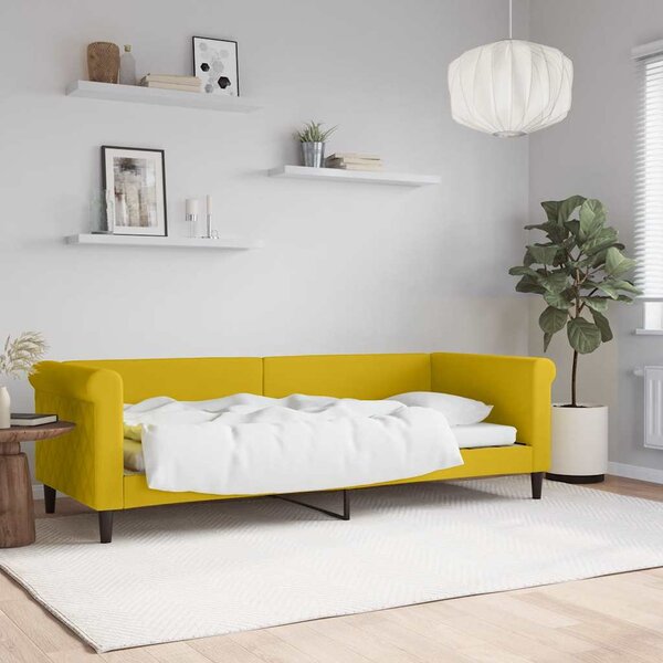 Dnevni krevet žuti 80 x 200 cm baršunasti - Žuta / 80 x 200 cm
