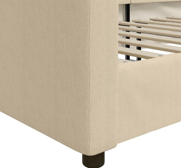 Dnevni krevet krem 100 x 200 cm od tkanine - Krema / 100 x 200 cm