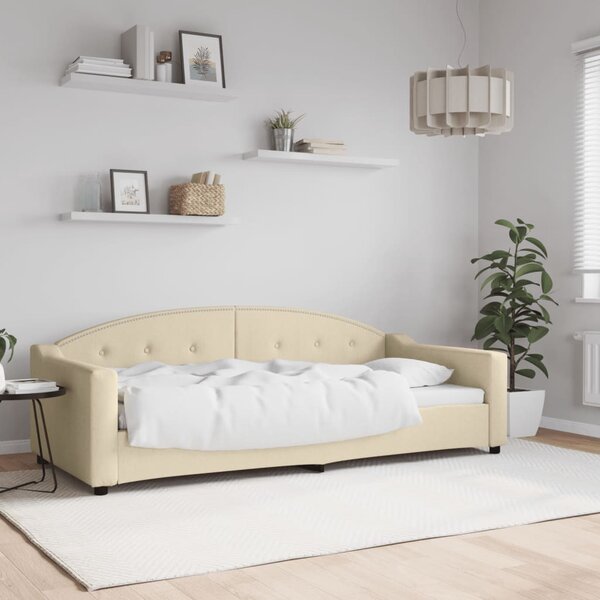 Dnevni krevet krem 90 x 200 cm od tkanine - Krema / 90 x 200 cm