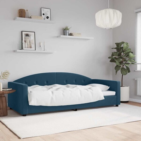 Dnevni krevet plavi 90 x 200 cm baršunasti - Plava / 90 x 200 cm
