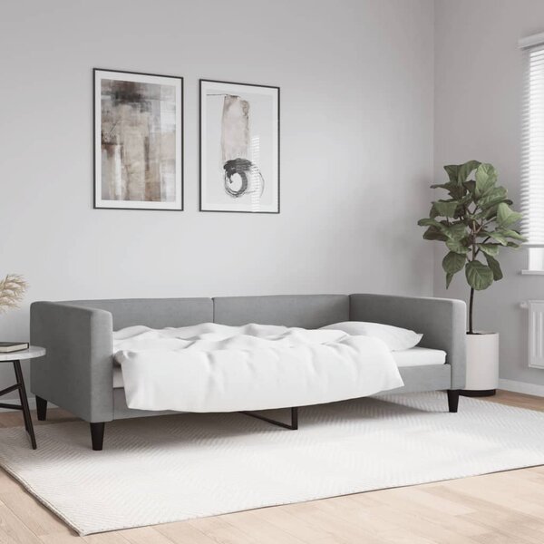 Dnevni krevet svjetlosivi 100 x 200 cm od tkanine - Siva / 100 x 200 cm