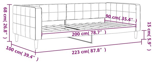 Dnevni krevet plavi 90 x 200 cm baršunasti - Plava / 90 x 200 cm
