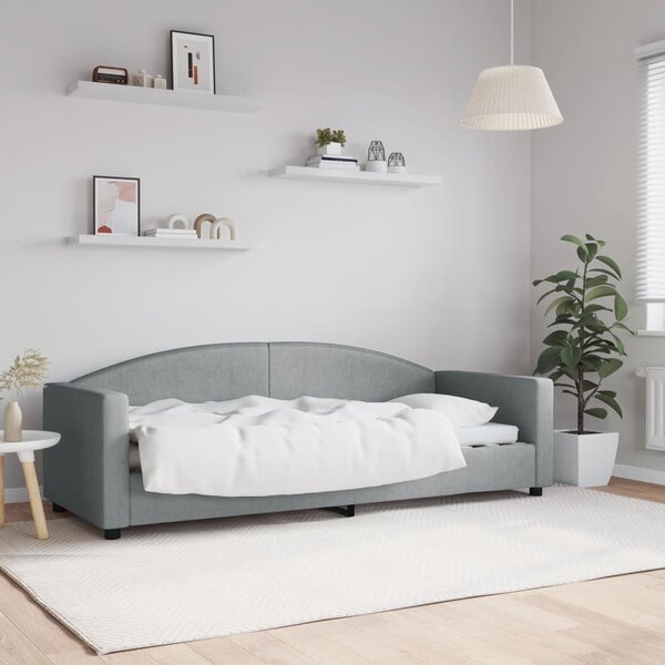 Dnevni krevet svjetlosivi 80 x 200 cm od tkanine - Siva / 80 x 200 cm