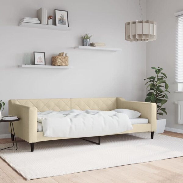 Dnevni krevet krem 100 x 200 cm od tkanine - Krema / 100 x 200 cm