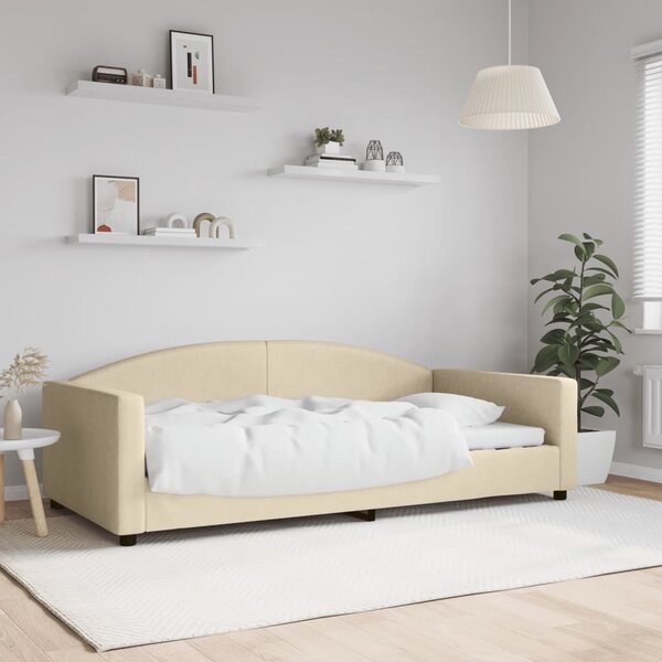 Dnevni krevet krem 100 x 200 cm od tkanine - Krema / 100 x 200 cm