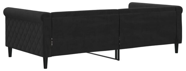 Dnevni krevet crni 100 x 200 cm baršunasti - Crna / 100 x 200 cm