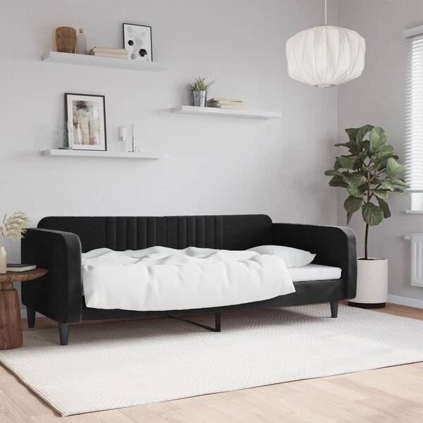Dnevni krevet crni 100 x 200 cm baršunasti - Crna / 100 x 200 cm