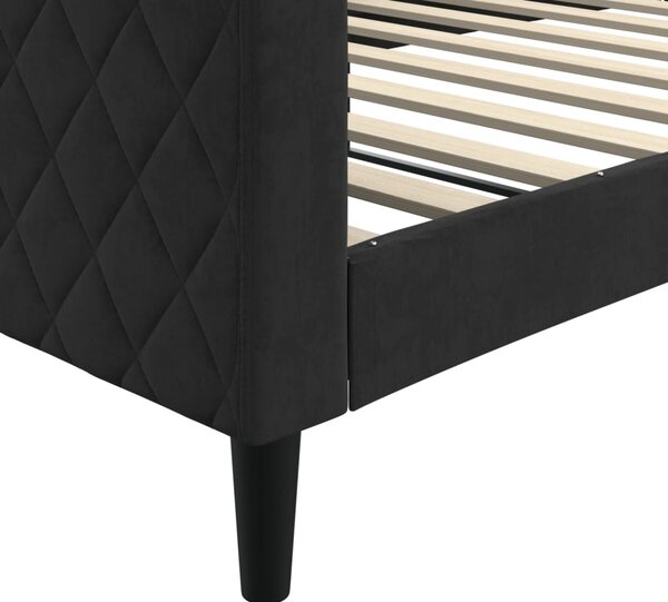 Dnevni krevet crni 100 x 200 cm baršunasti - Crna / 100 x 200 cm