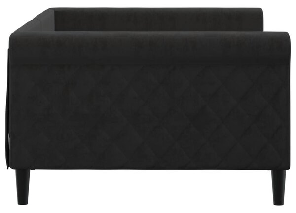 Dnevni krevet crni 100 x 200 cm baršunasti - Crna / 100 x 200 cm