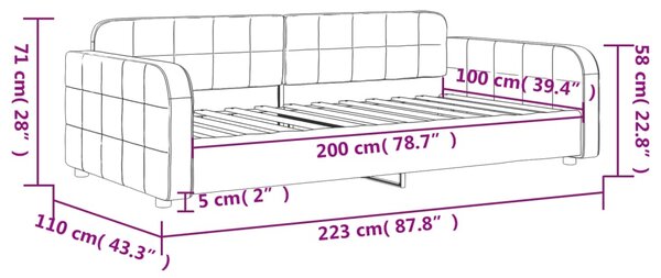 Dnevni krevet ružičasti 100 x 200 cm baršunasti - Ružičasti / 100 x 200 cm