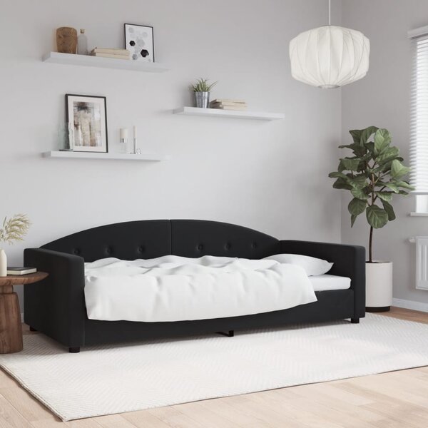 Dnevni krevet crni 90 x 190 cm baršunasti - Crna / 90 x 190 cm