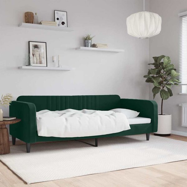 Dnevni krevet tamnozeleni 100 x 200 cm baršunasti - Zelena / 100 x 200 cm